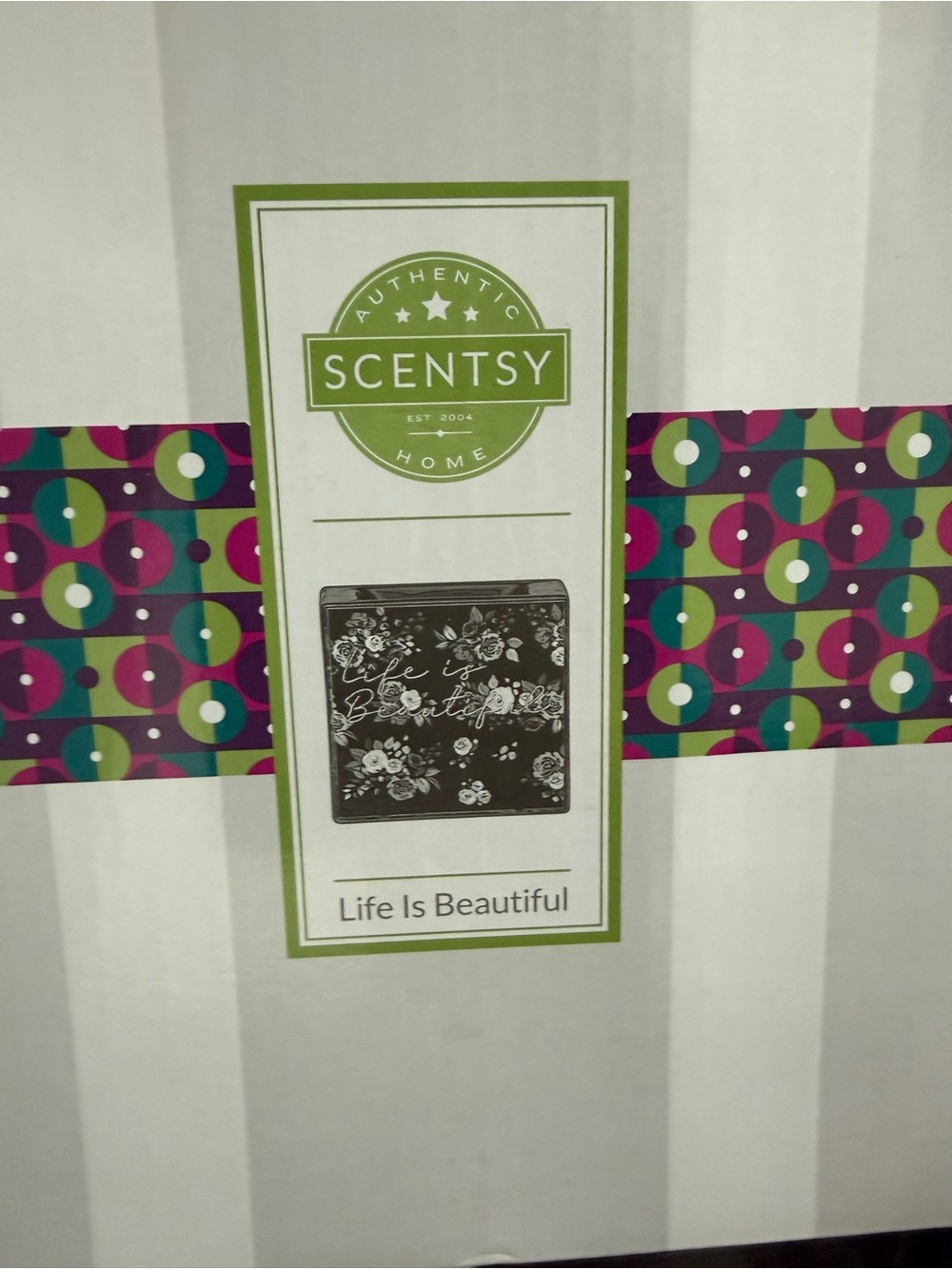 Scentsy Black Floral 'Life Is Beautiful' Wax Warmer